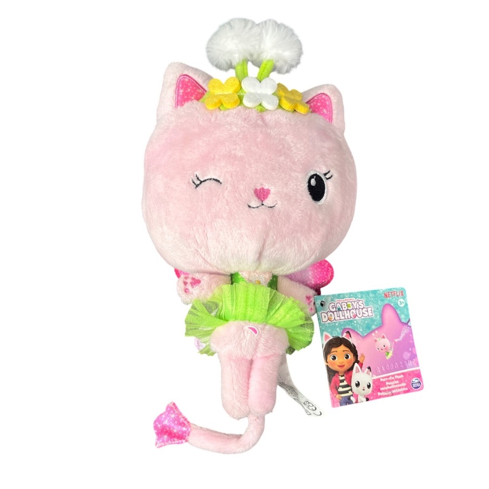 Gabby's Dollhouse Kitty Fairy Purr-ific Plush 9 Inch Pink Cat Spin Master NEW
